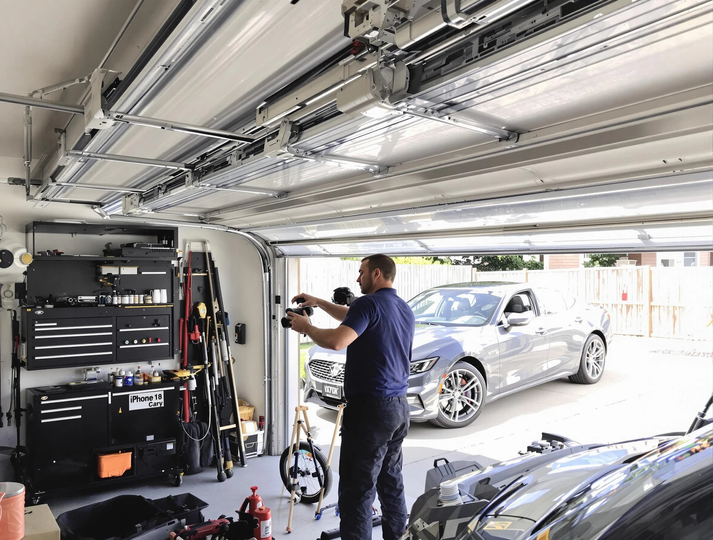 Weymouth Garage Door Repair technician fixing noisy garage door in Weymouth