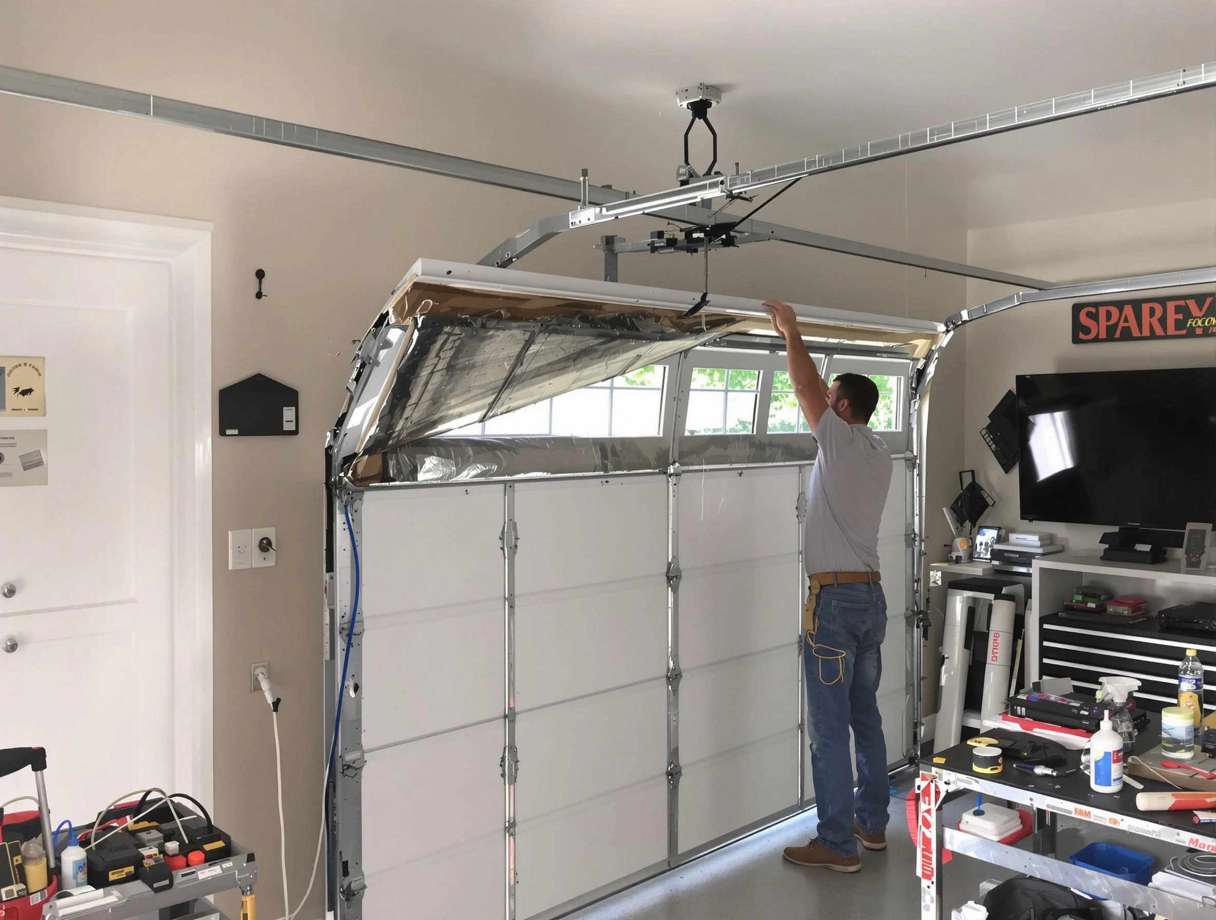 Garage door section replacement by Weymouth Garage Door Repair in Weymouth