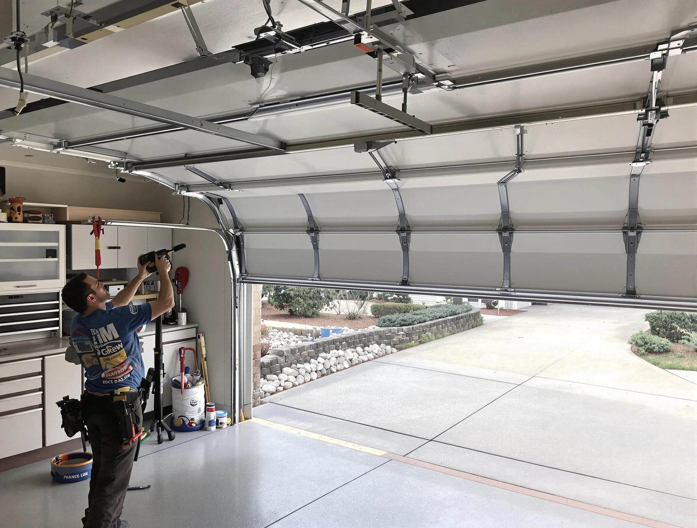 Garage door track repair service by Weymouth Garage Door Repair in Weymouth